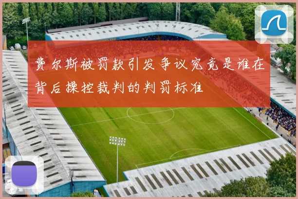 费尔斯被罚款引发争议究竟是谁在背后操控裁判的判罚标准